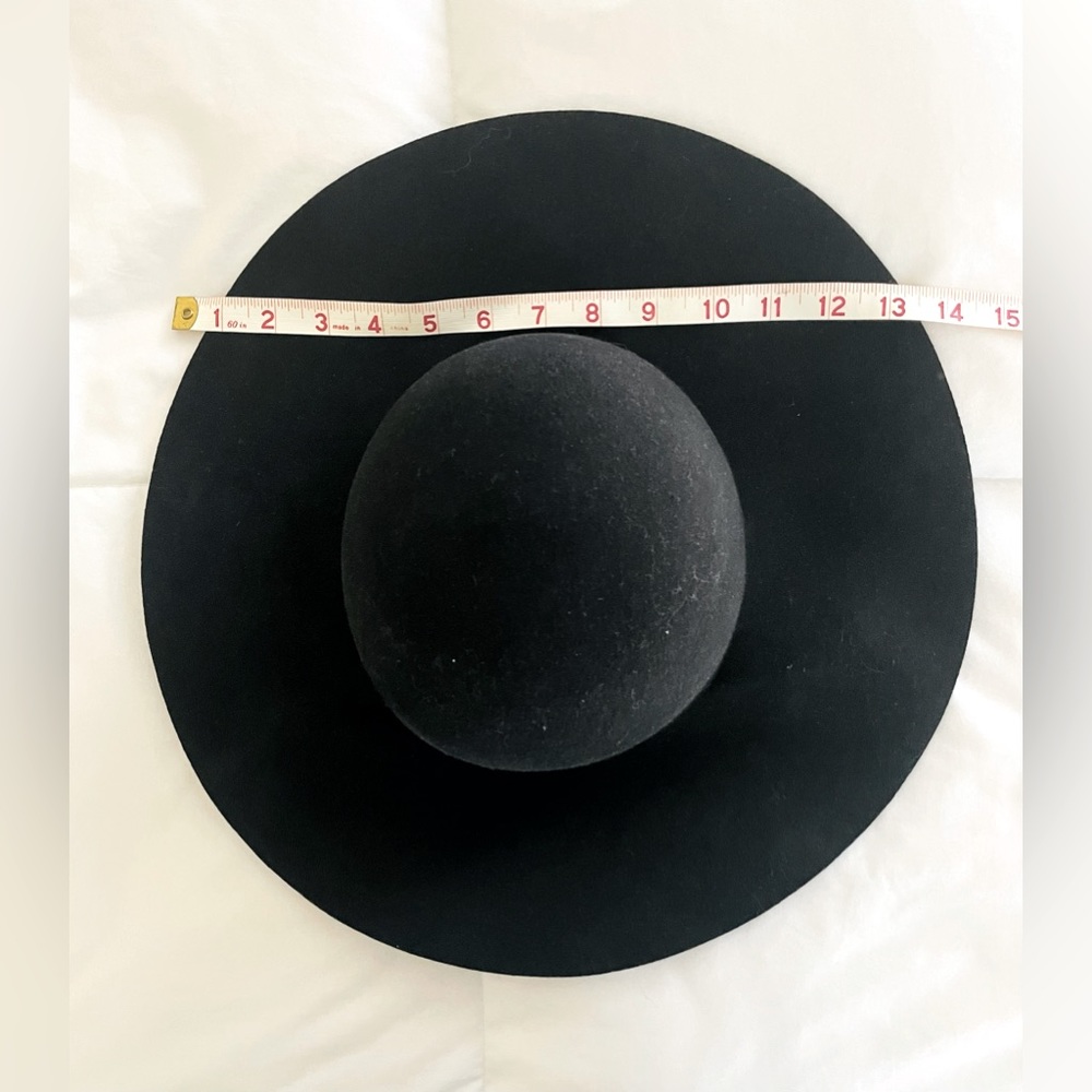Black wool floppy hat